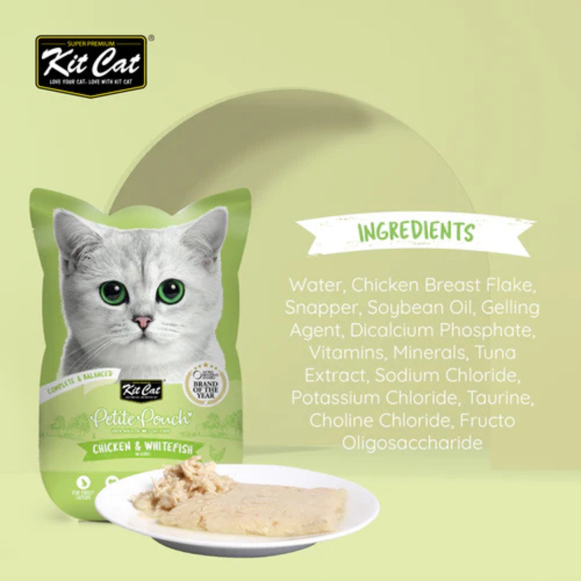 Kit Cat Petite Pouch Chicken & Whitefish in Aspic- Wet Cat Food 70g - Rufftail