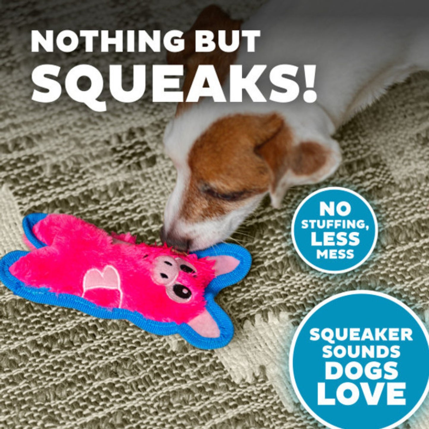 Outward Hound Pig Durablez Invincibles With Squeak Plush Toy For Dog