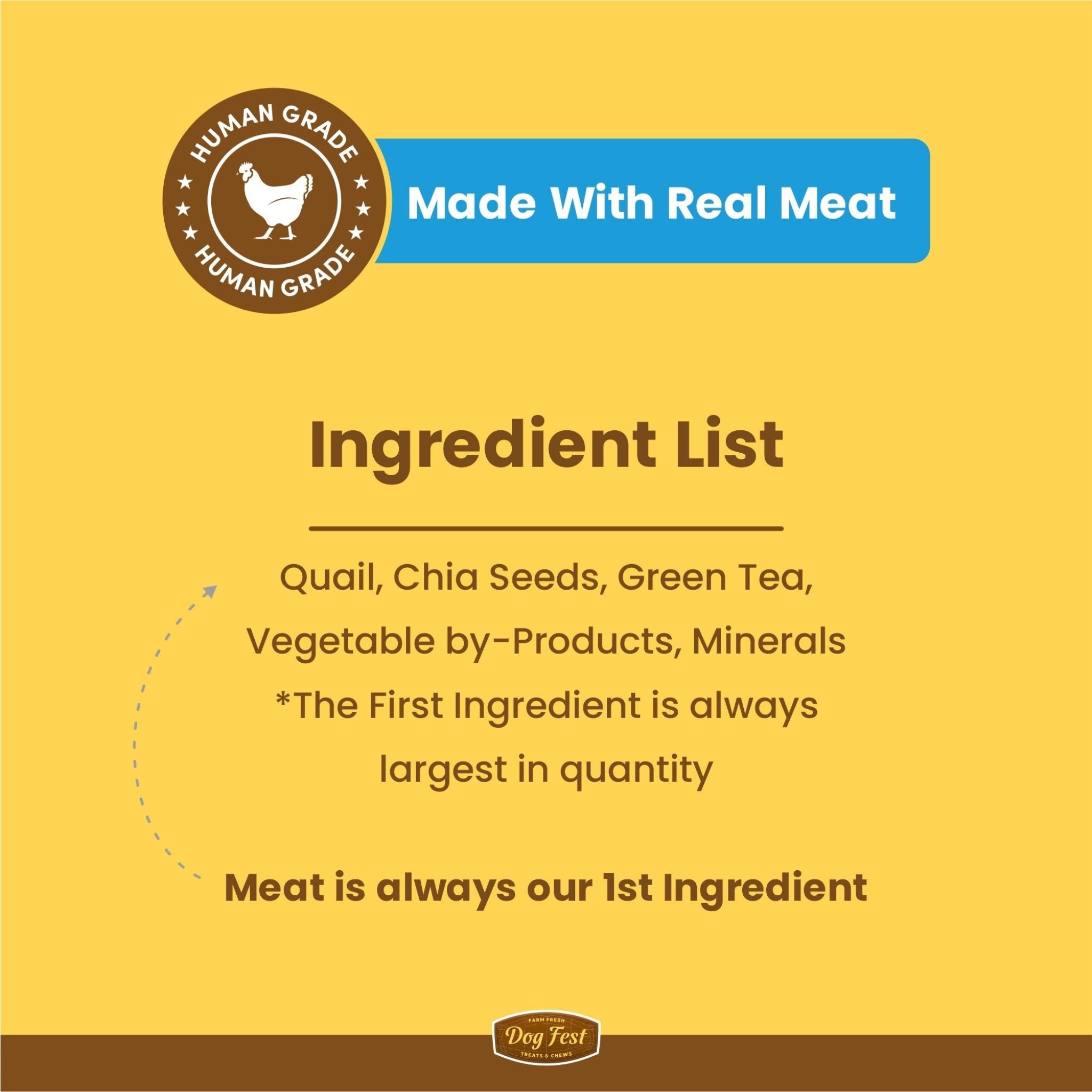 Dogfest Quail & Chia Dog Training Treats - Healthy & Fun Dog Treat - Rufftail