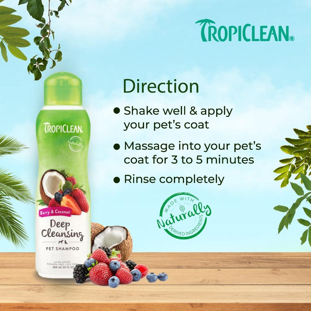Tropiclean Berry and Coconut Deep Cleansing Shampoo for Pets - 355 ml - Rufftail