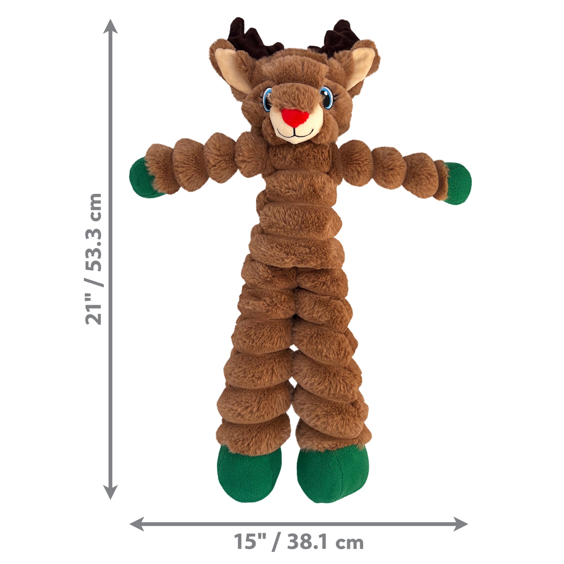 KONG Holiday Shakers Crumples Reindeer Dog Toy - Durable & Festive - Rufftail
