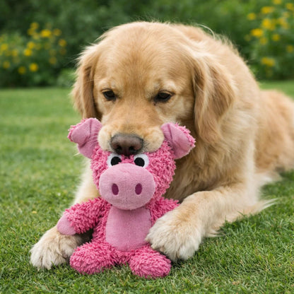 FOFOS Tough Dog Toy Pig Pink - Soft & Squeaky Moderate Chewer Dog Toy