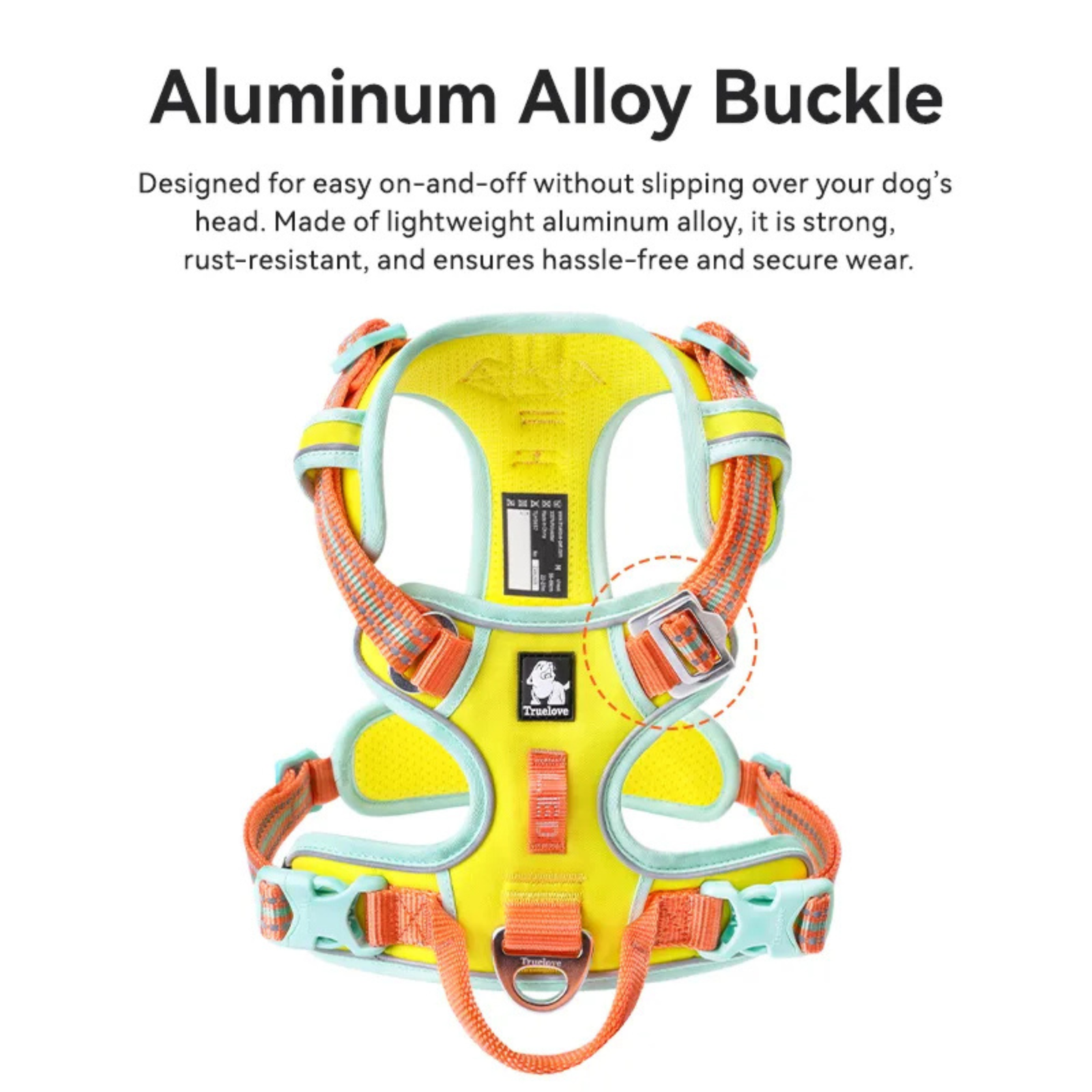 Truelove No-Pull Cordura Dog Harness - Blazing Yellow
