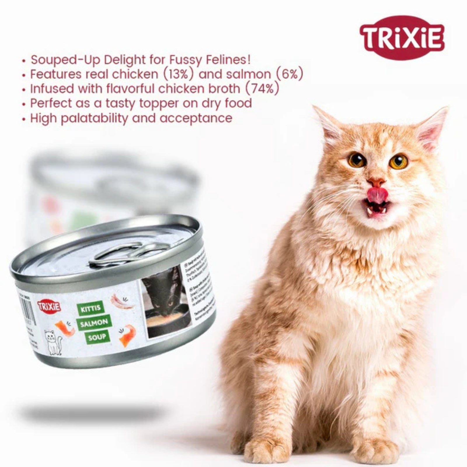 Trixie Kittis Salmon Soups for Cat- Pack of 4 x 80g product image 7 - Rufftail Pune