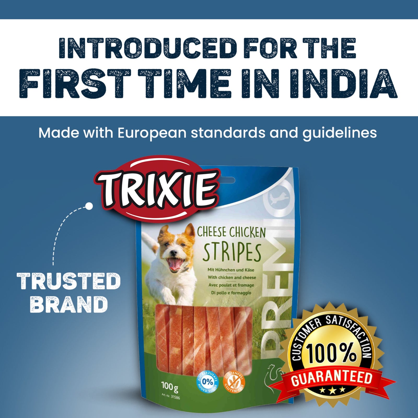 Trixie Dog Treats PREMIO Cheese Chicken Stripes 100g - Rufftail