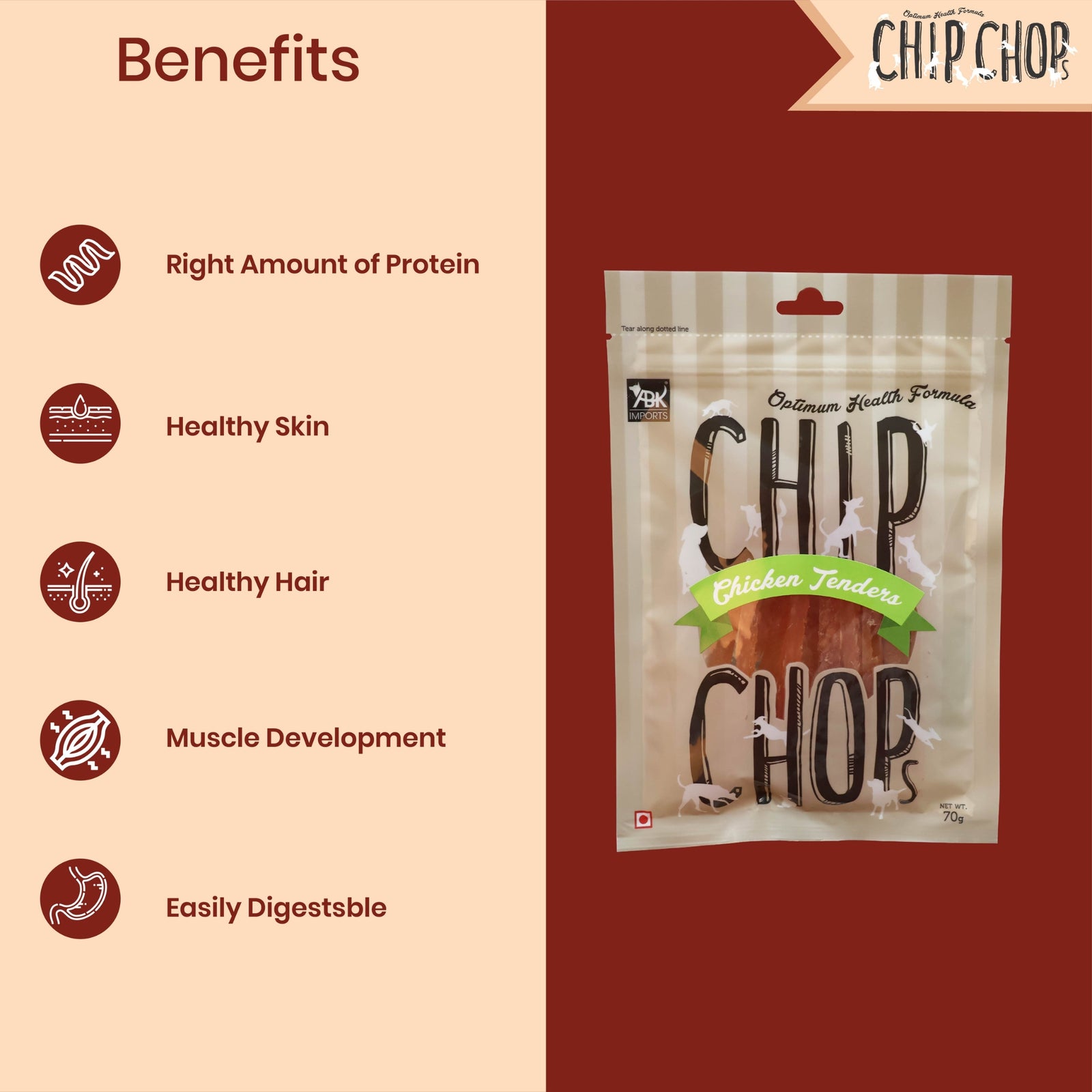 Chip Chops Chicken Tenders Treats- 250g product image 3 - Rufftail Pune