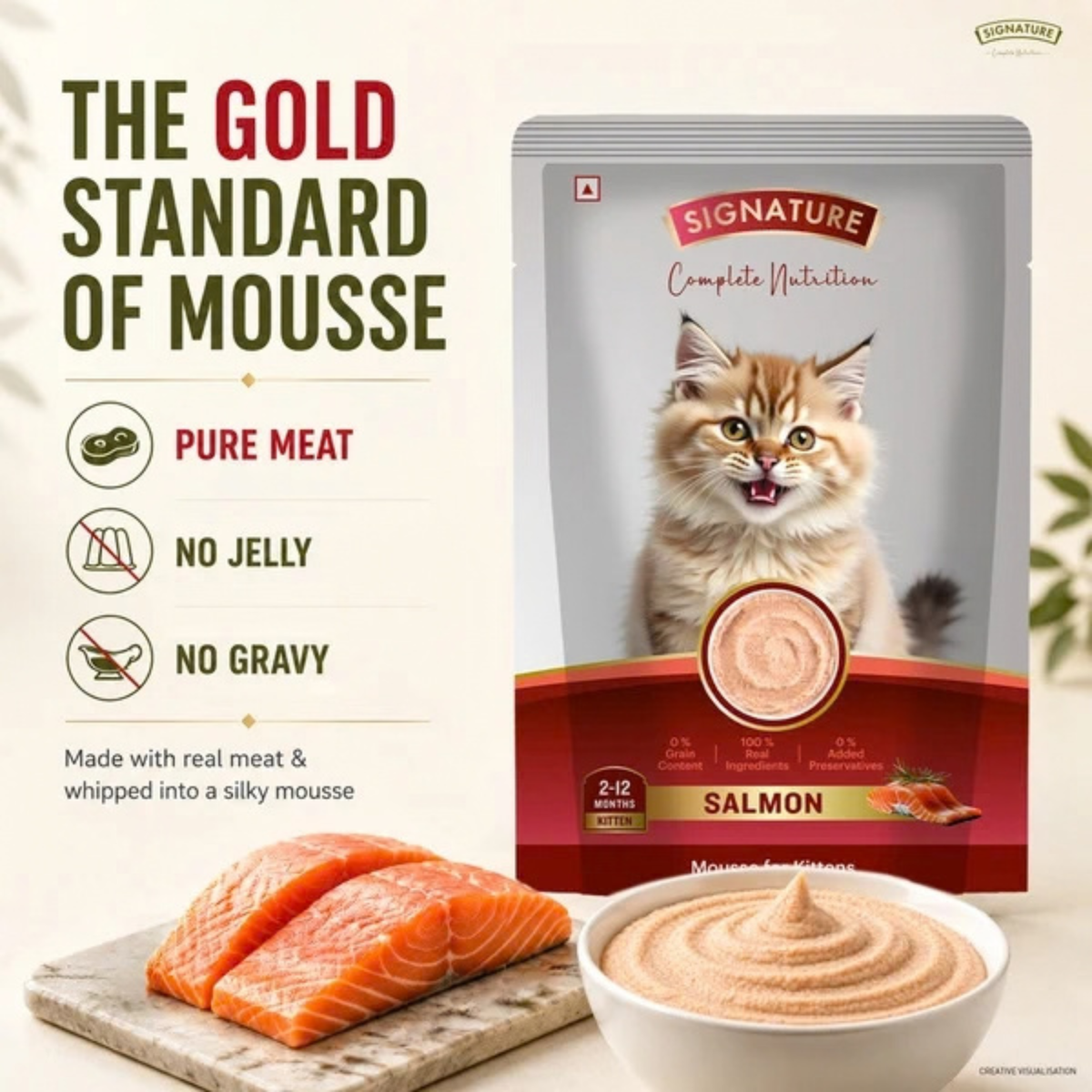 Signature Grain Zero Salmon Mousse Kitten Cat Wet Food