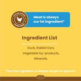 Dogfest Rabbit Ears with Duck - Premium Training Dog Treats - Rufftail