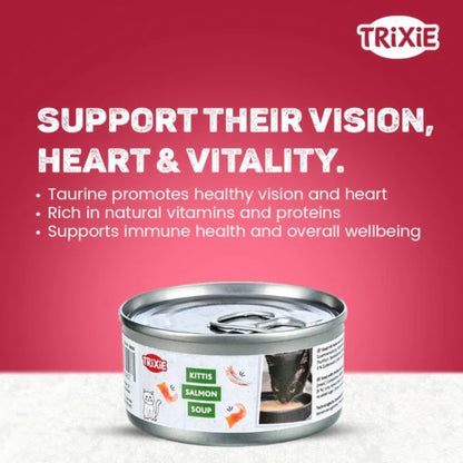 Trixie Kittis Salmon Soups for Cat - Pack of 4 x 80g