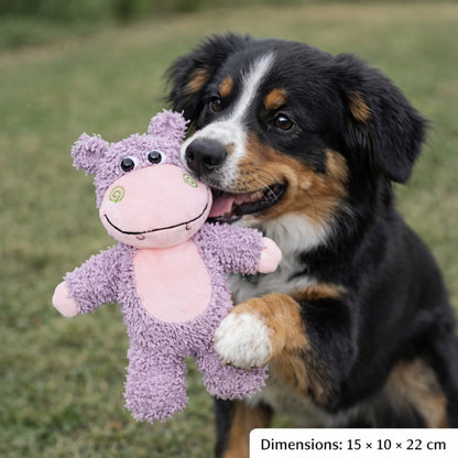 FOFOS Tough Dog Toy Hippo Squeaker Moderate Chewer Dog Toy