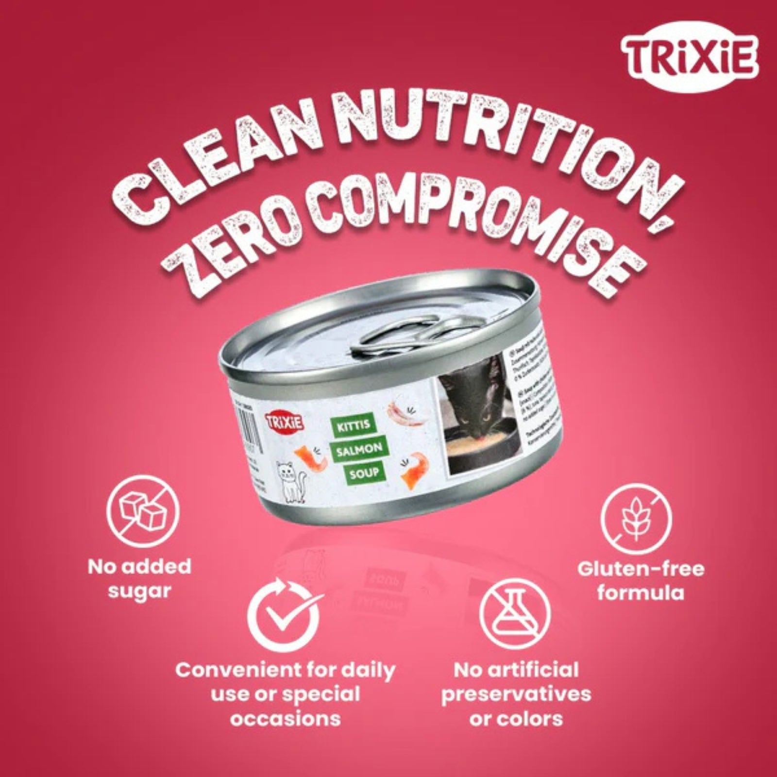 Trixie Kittis Salmon Soups for Cat- Pack of 4 x 80g product image 6 - Rufftail Pune