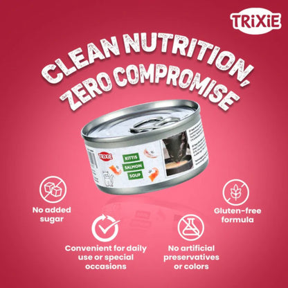Trixie Kittis Salmon Soups for Cat - Pack of 4 x 80g