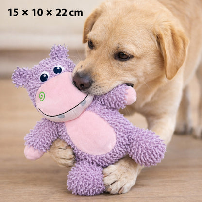FOFOS Tough Dog Toy Hippo Squeaker Moderate Chewer Dog Toy