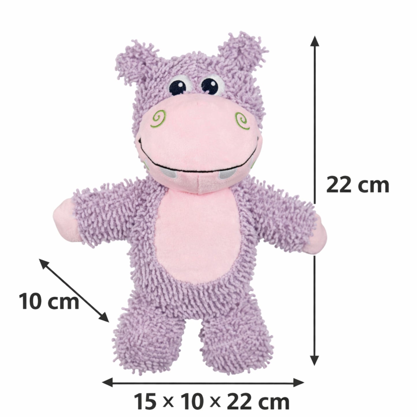 FOFOS Tough Dog Toy Hippo Squeaker Moderate Chewer Dog Toy