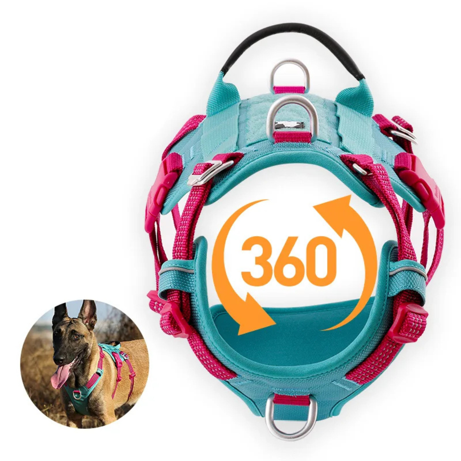 Truelove Escape Proof Dog Harness Comfortable Fit - Vibrant Orange