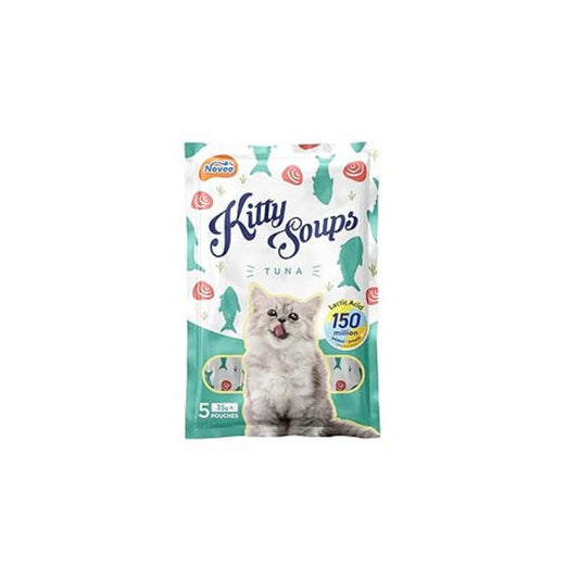 Novee Kitty Soups Tuna for Cats - 5 Tubes x (Each 35 G)