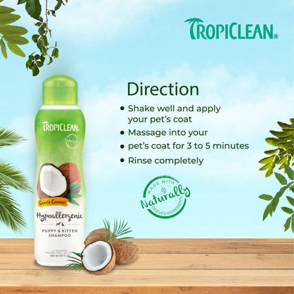 Tropiclean Gentle Coconut Shampoo Hypoallergenic - 335ml - Rufftail