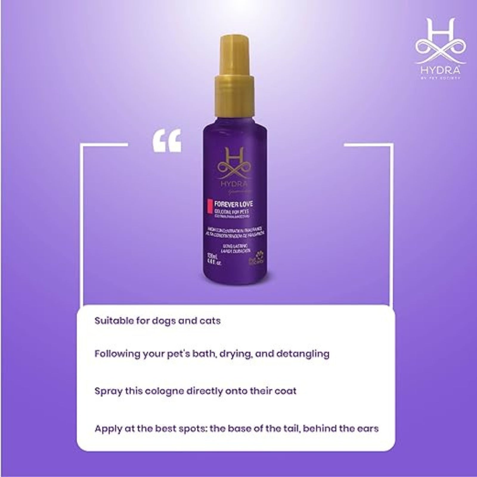 Hydra Forever Love Pet Cologne- 130ml product image 6 - Rufftail Pune
