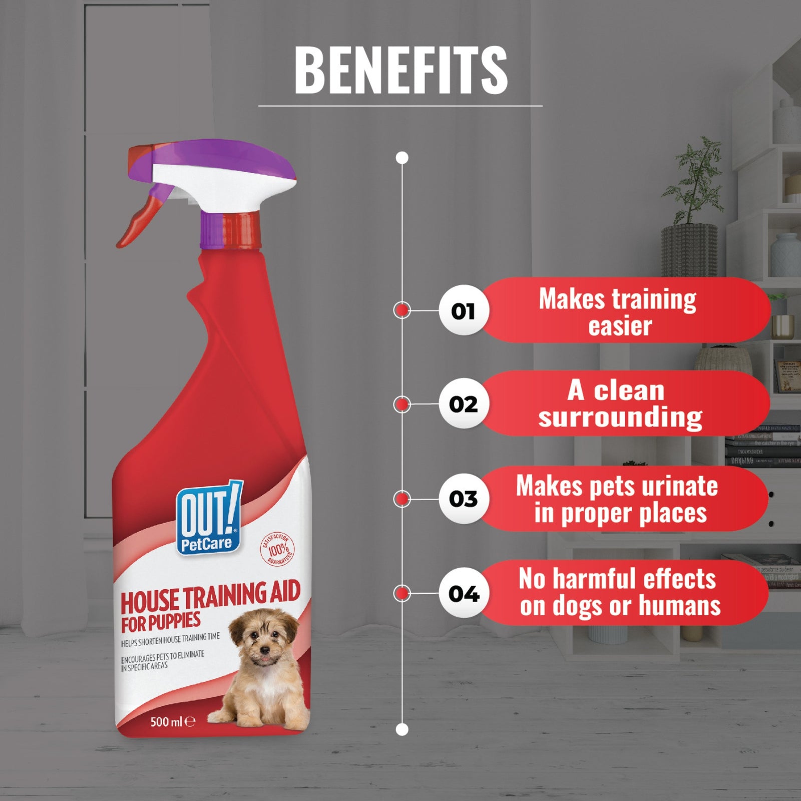 OUT Toilet Home Training Aid for Puppies 500ml product image 6 - Rufftail Pune