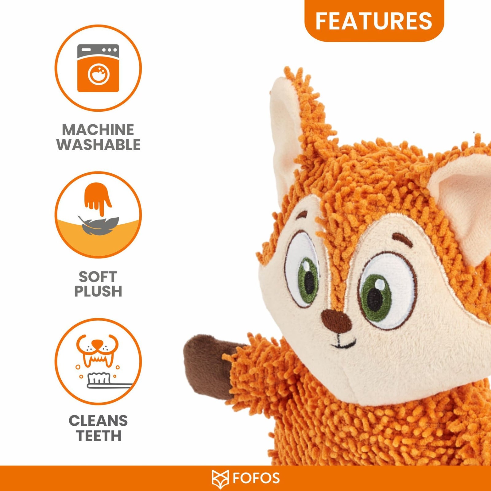 BarkButler x FOFOS Tough Dog Toy Fox – Durable, squeaky & perfect for chewers - Rufftail
