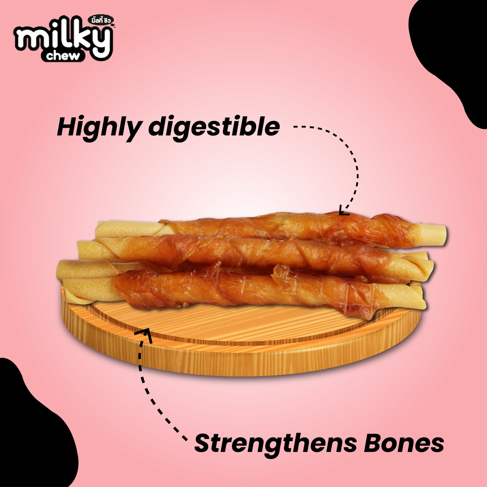 Dogaholic Milky Chew Chicken Stick Dog Treat- 10 pcs product image 4 - Rufftail Pune