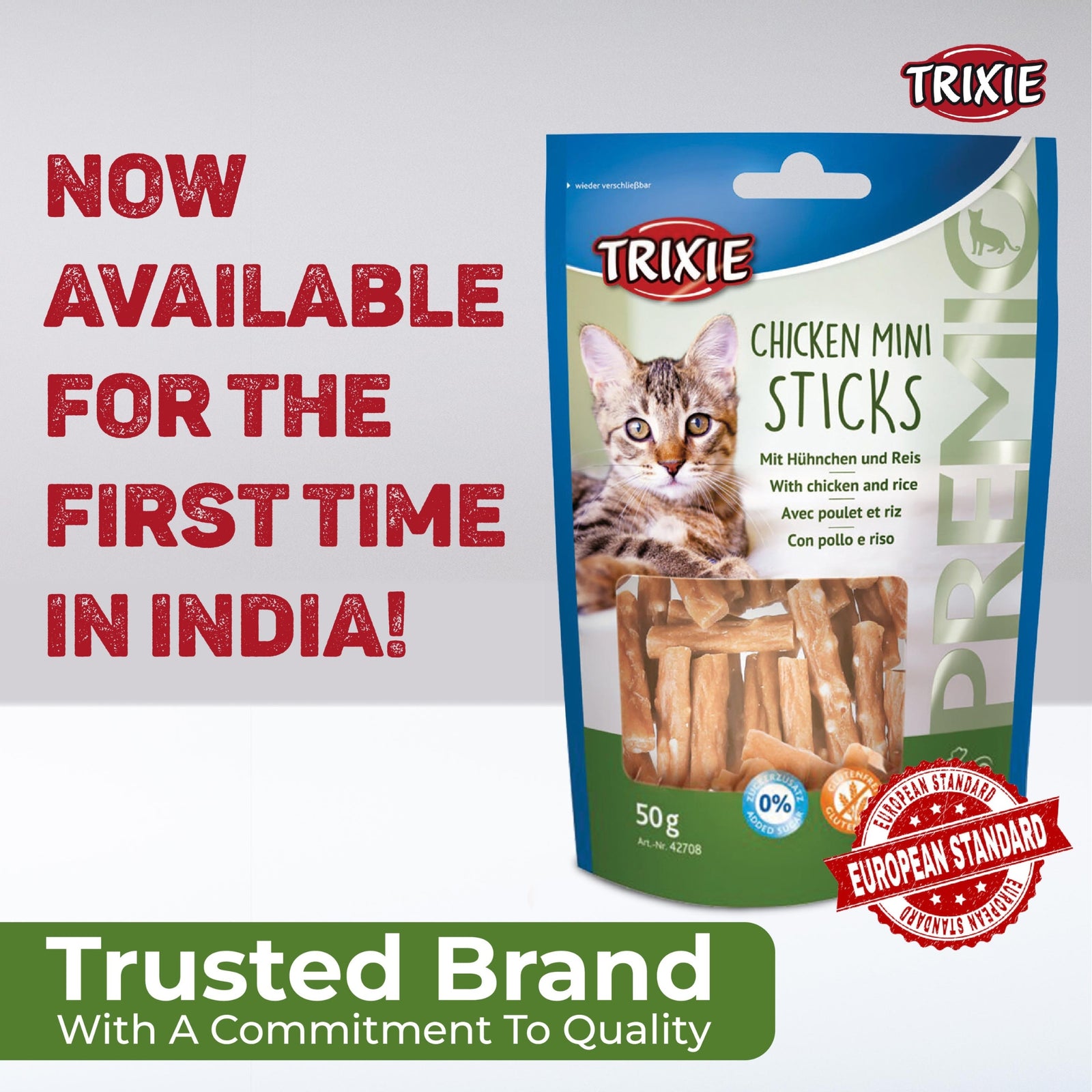 Trixie Premio Chicken Mini Sticks Cat Treat- 50g product image 7 - Rufftail Pune