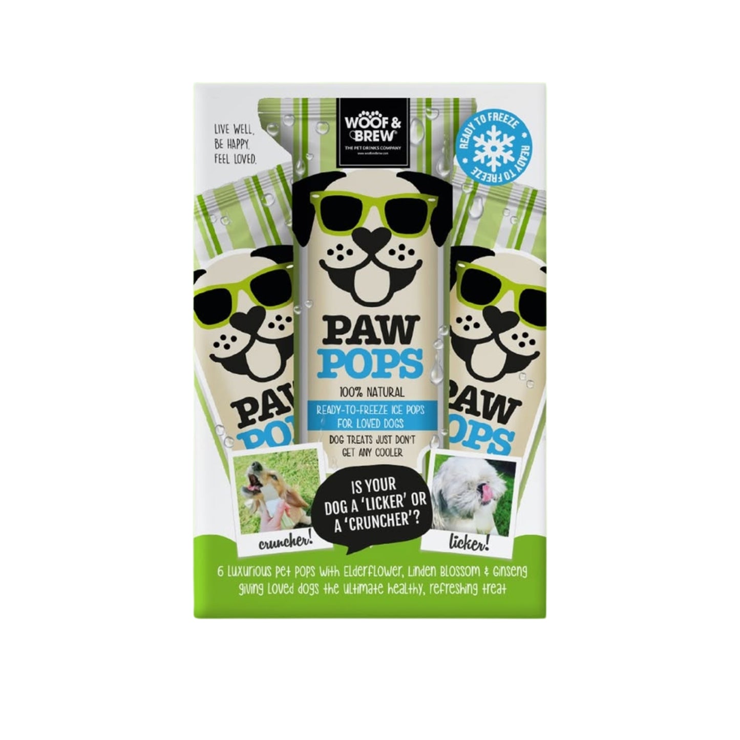 WOOF&BREW Paw Pops Freeze Pops - Cat & Dog Treat (6 x 50ml) – Unique treat or gift for Dogs and Cats all year round - Rufftail