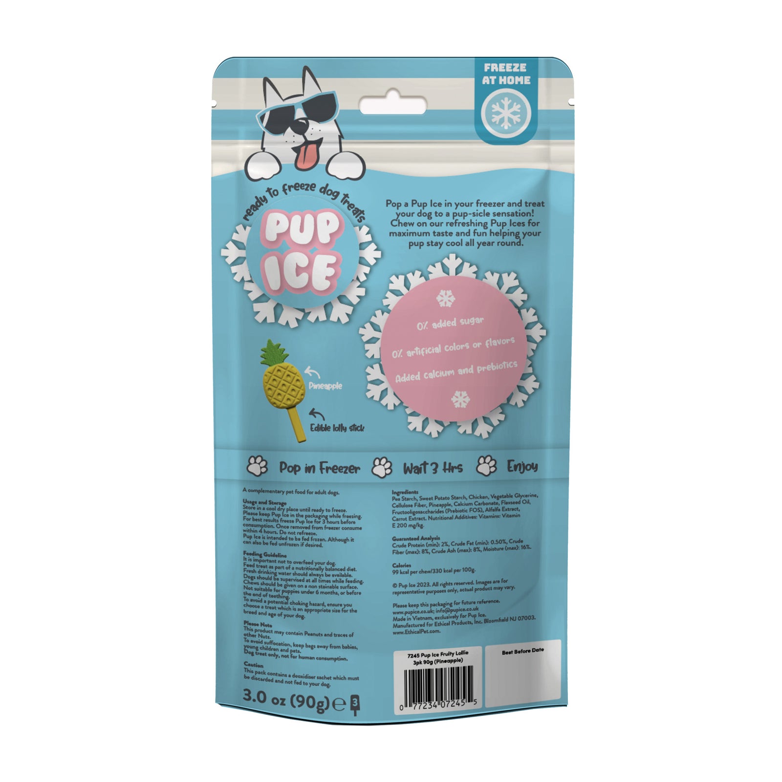Imaginelles Pup Ice Fruity Lollies Pineapple Dog Treat- 90g product image 10 - Rufftail Pune