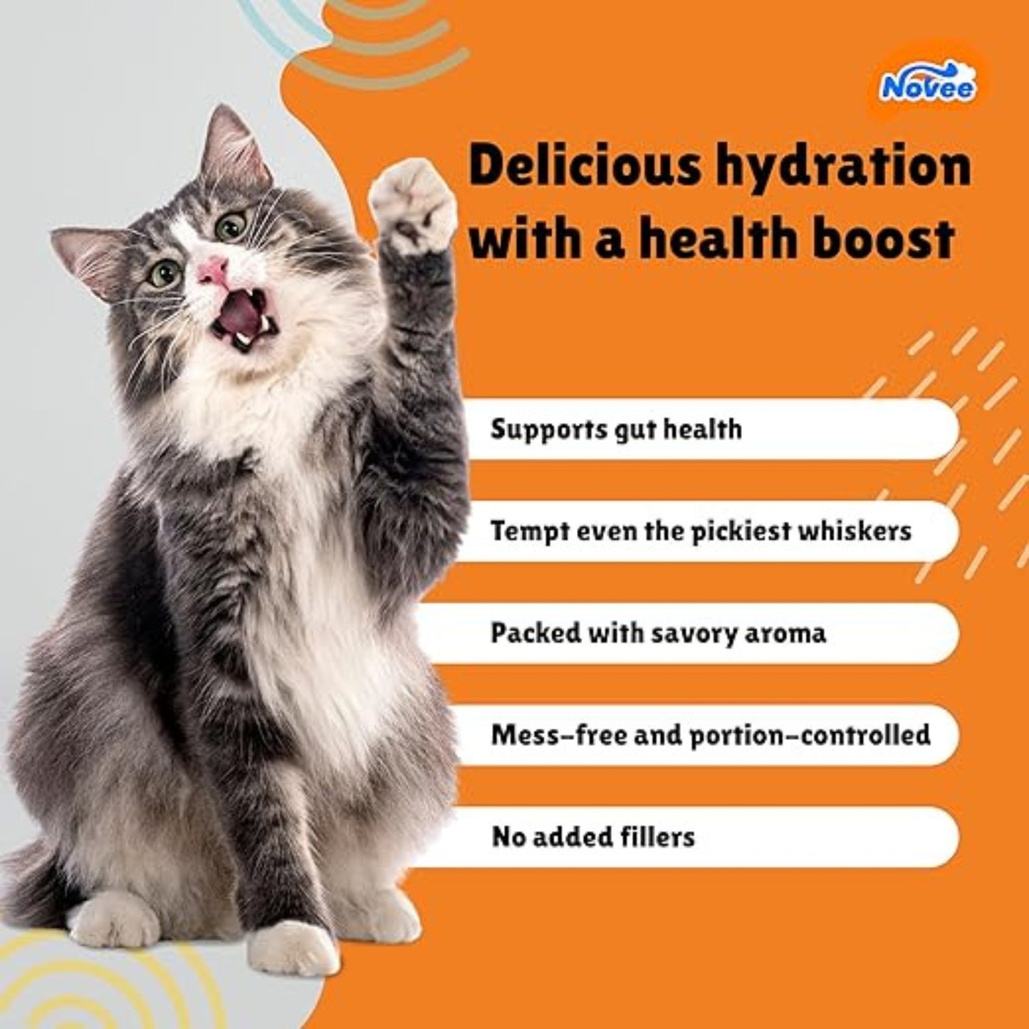 Novee Kitty Soups Tuna with Scallop for Cats -  5 Tubes x (Each 35 G)