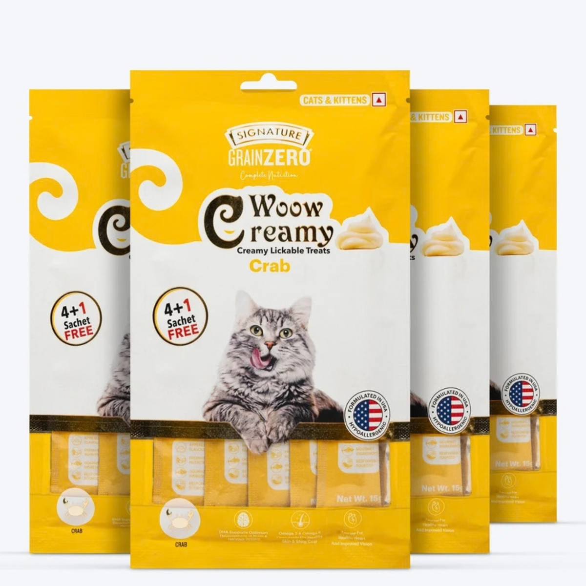 Signature Grain Zero Woow Creamy Crab Lickable Treats For Cat & Kitten - 75 g