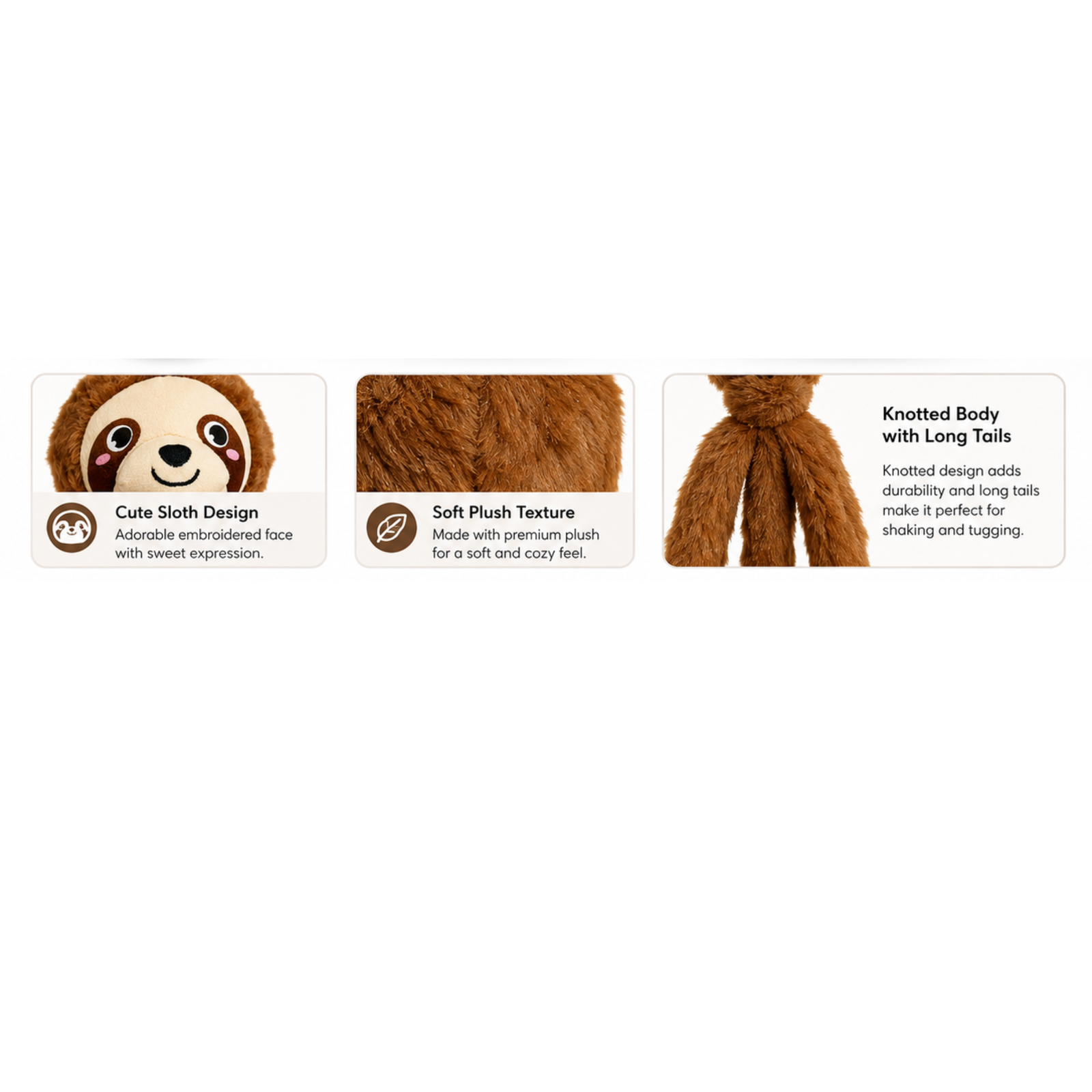 FOFOS Plush Dog Toy - Sloth