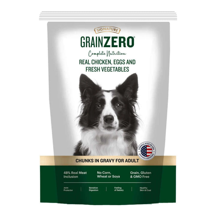 Grain Zero Adult Chicken Chunks Gravy Wet Dog Food 70 Gram - Rufftail Pune