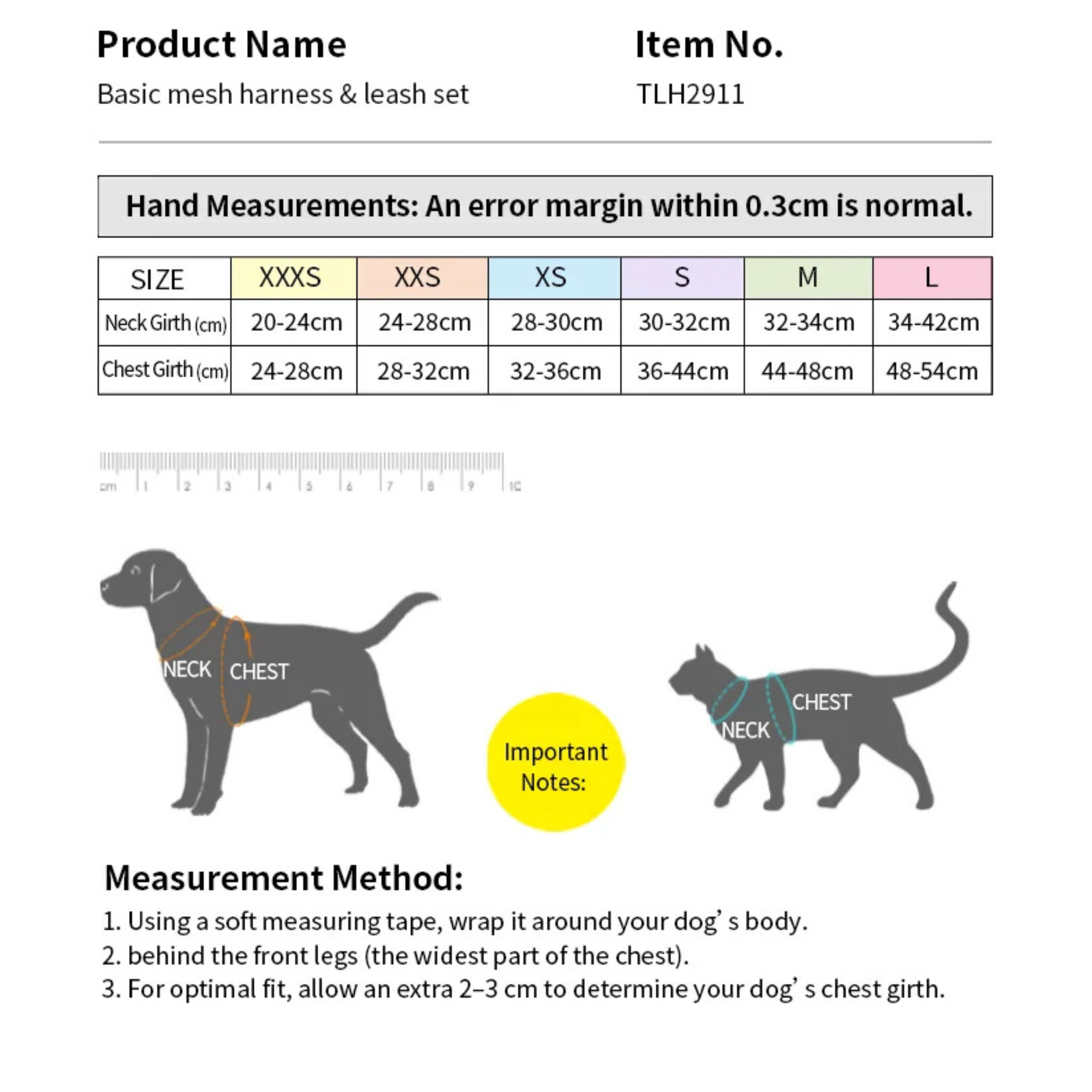 TRUELOVE Mesh Harness & Leash Set For Cats & Dogs - Orange