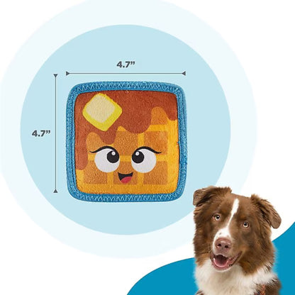 Outward Hound Tough Skinz Durable Squeaky Waffle Dog Toy - Multicolor Small