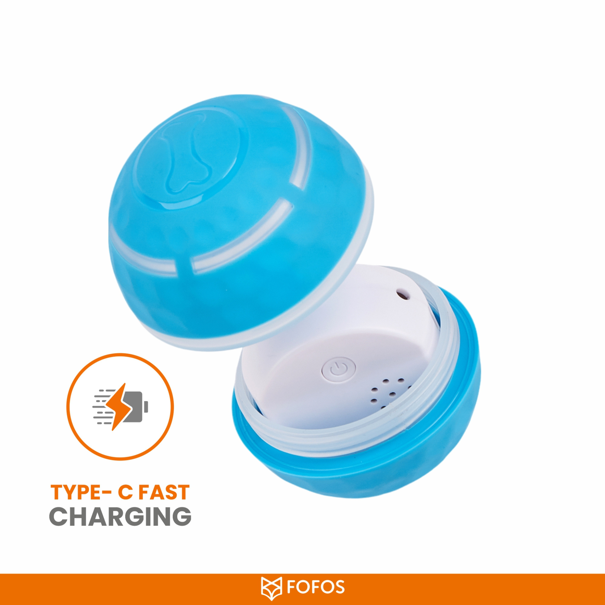 BarkButler x FOFOS Active Rolling Ball Dog Toy - Blue, with LED Lights