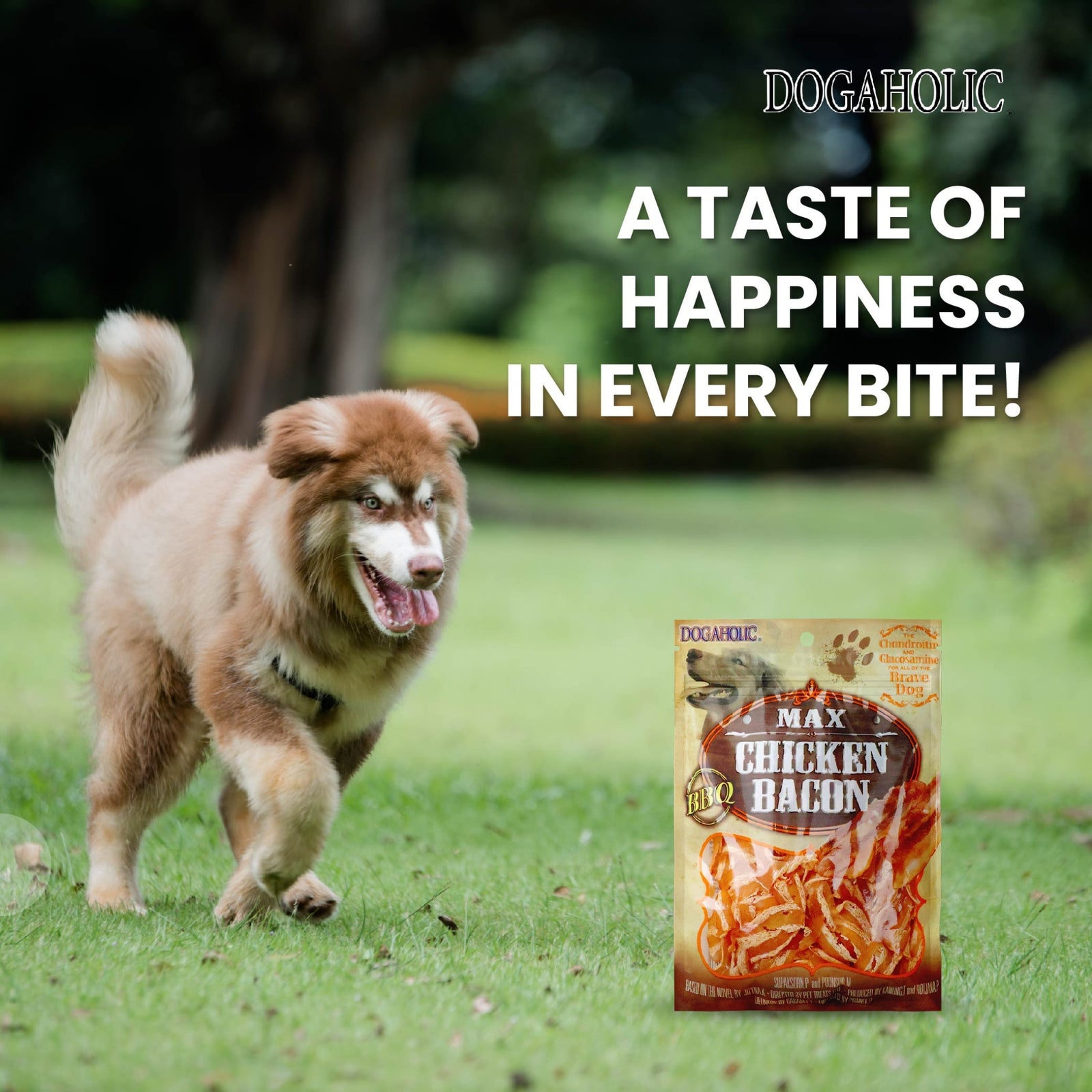 Dogaholic, Chicken Bacon Noodles Max Chicken Bacon Strips BBQ 130g - Rufftail