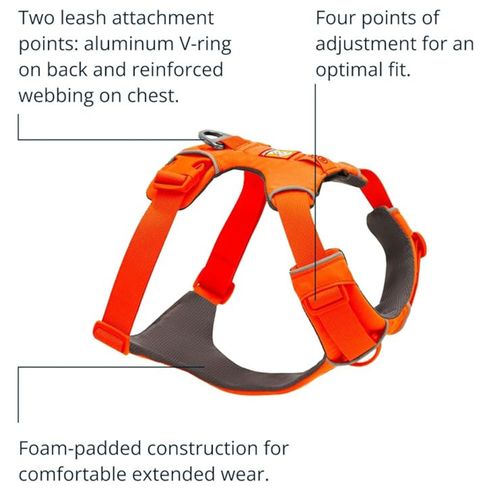 Ruffwear Front Range Harness for Dogs - Blaze Orange