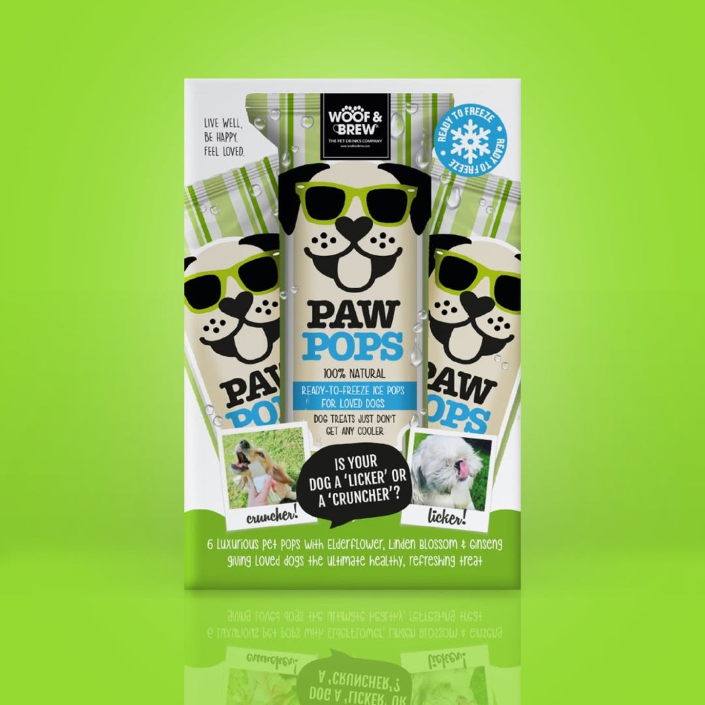 WOOF&BREW Paw Pops Freeze Pops - Cat & Dog Treat (6 x 50ml) – Unique treat or gift for Dogs and Cats all year round - Rufftail