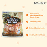 Dogaholic, Chicken Bacon Noodles Max Chicken Bacon Strips BBQ 130g - Rufftail