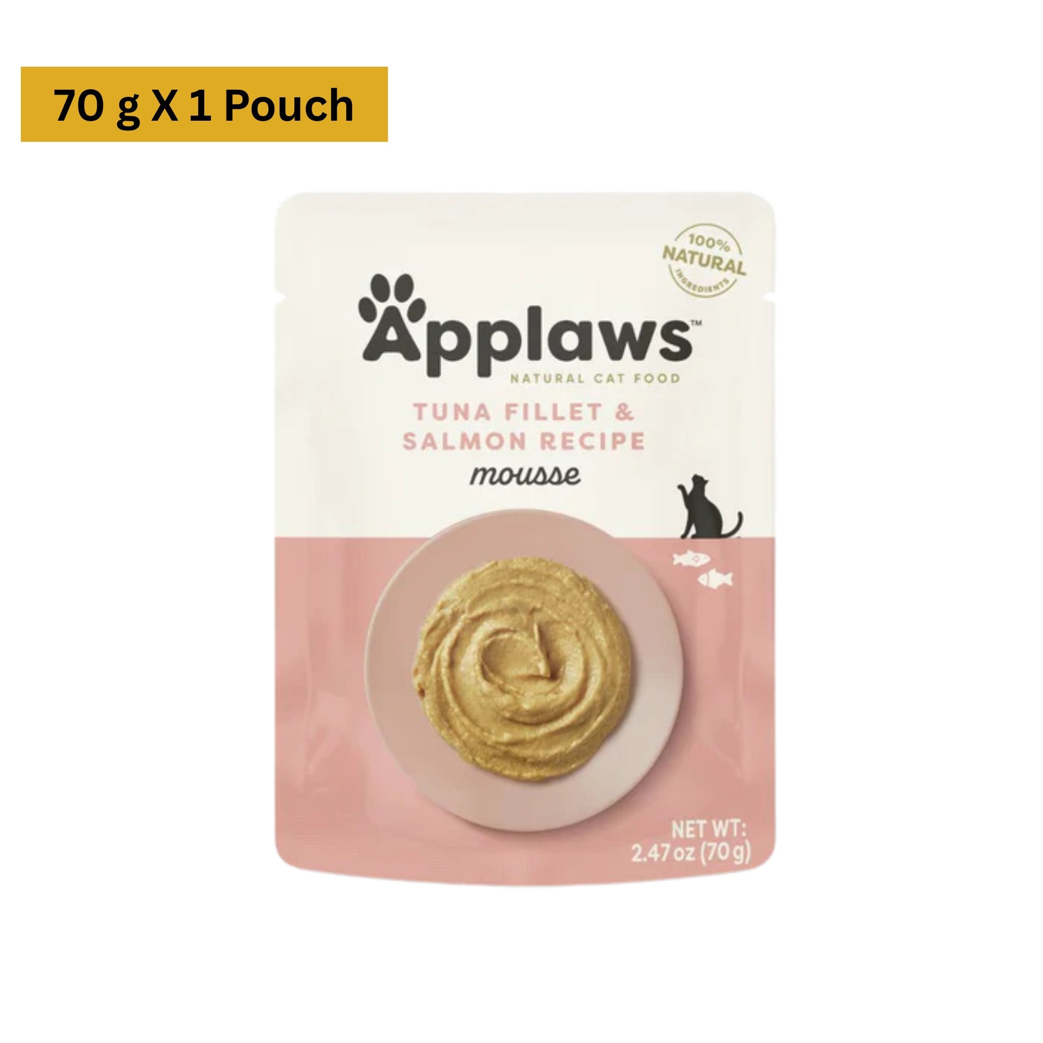 Applaws Tuna Fillet & Salmon Recipe Mousse Natural Cat Food 70 g Pouch - Rufftail