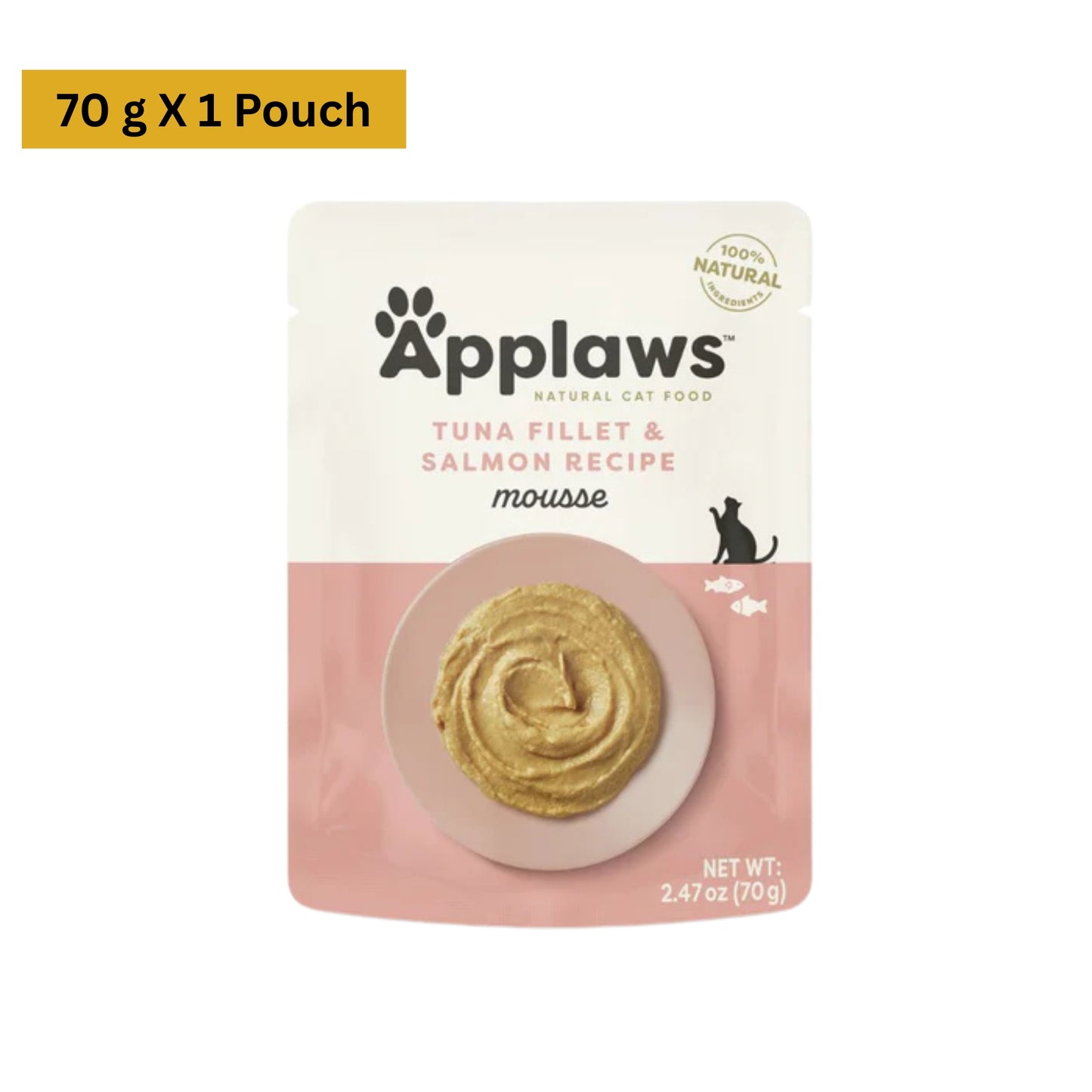 Applaws Tuna Fillet & Salmon Recipe Mousse Natural Cat Food 70 g Pouch