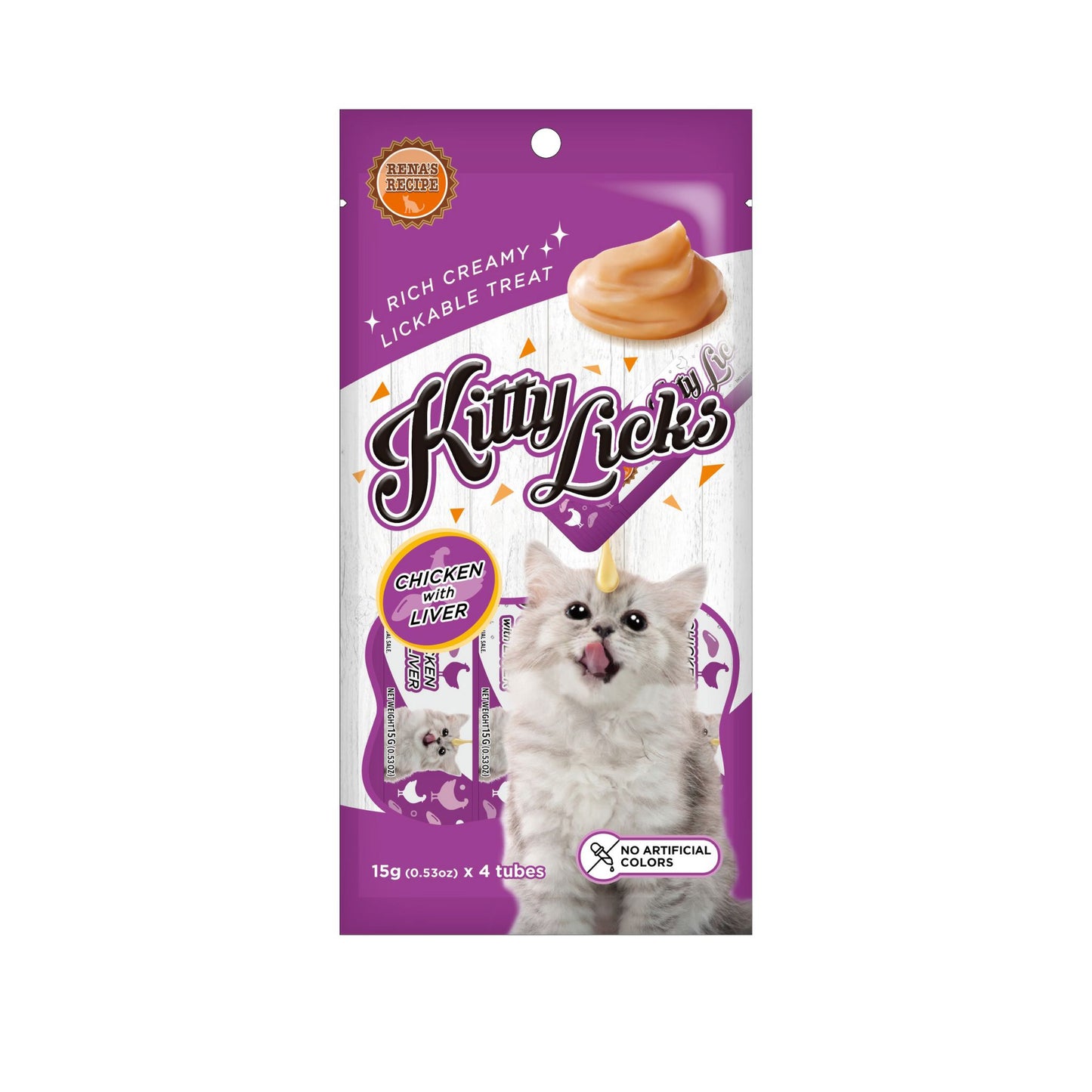 Rena, Kitty Licks Chicken Liver For Cats - Rufftail
