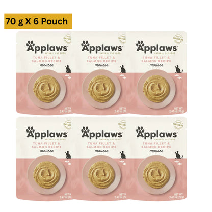 Applaws Tuna Fillet & Salmon Recipe Mousse Natural Cat Food 70 g Pouch