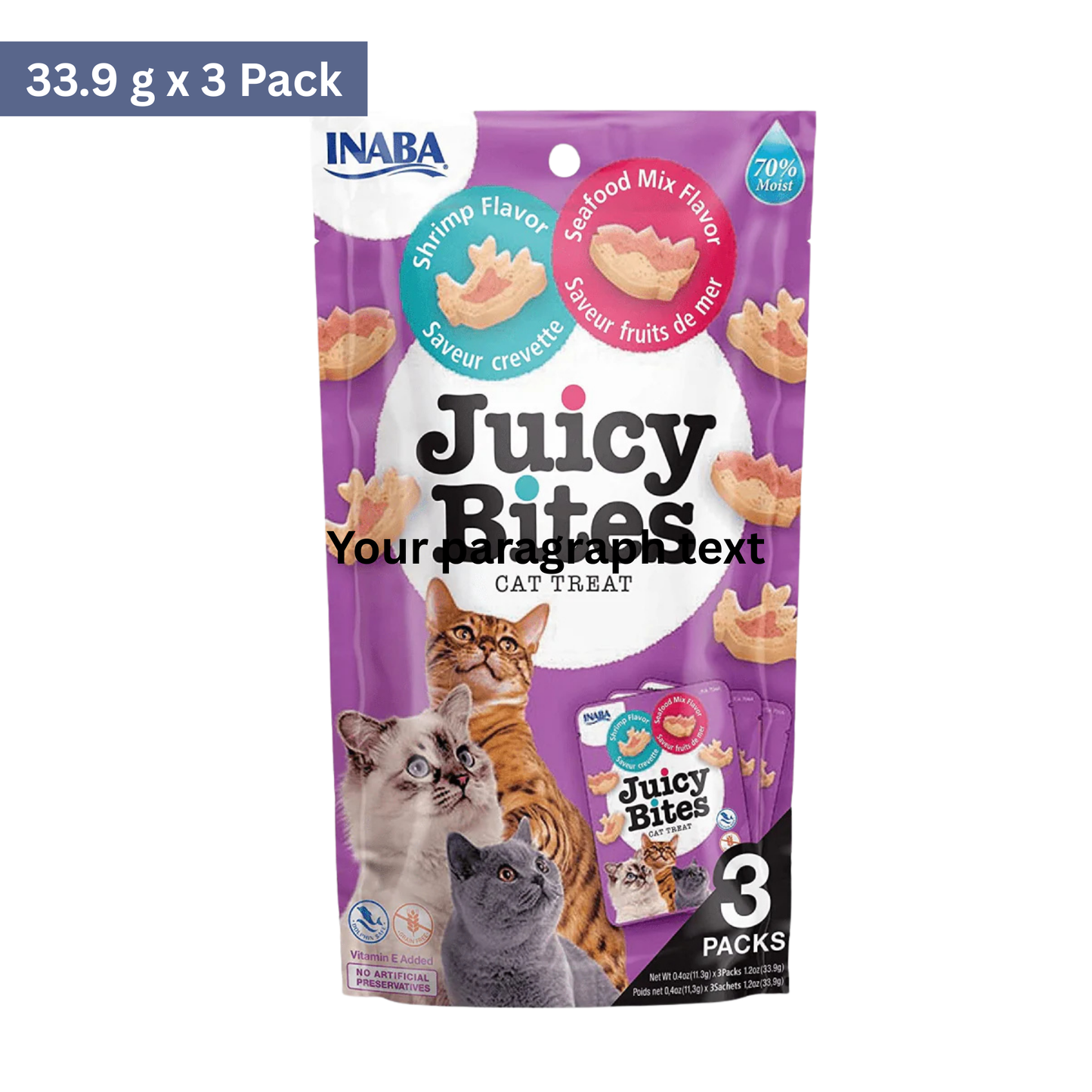 Inaba Juicy Bites Shrimp & Seafood Mix Flavor Cat Treat (33.9 g)