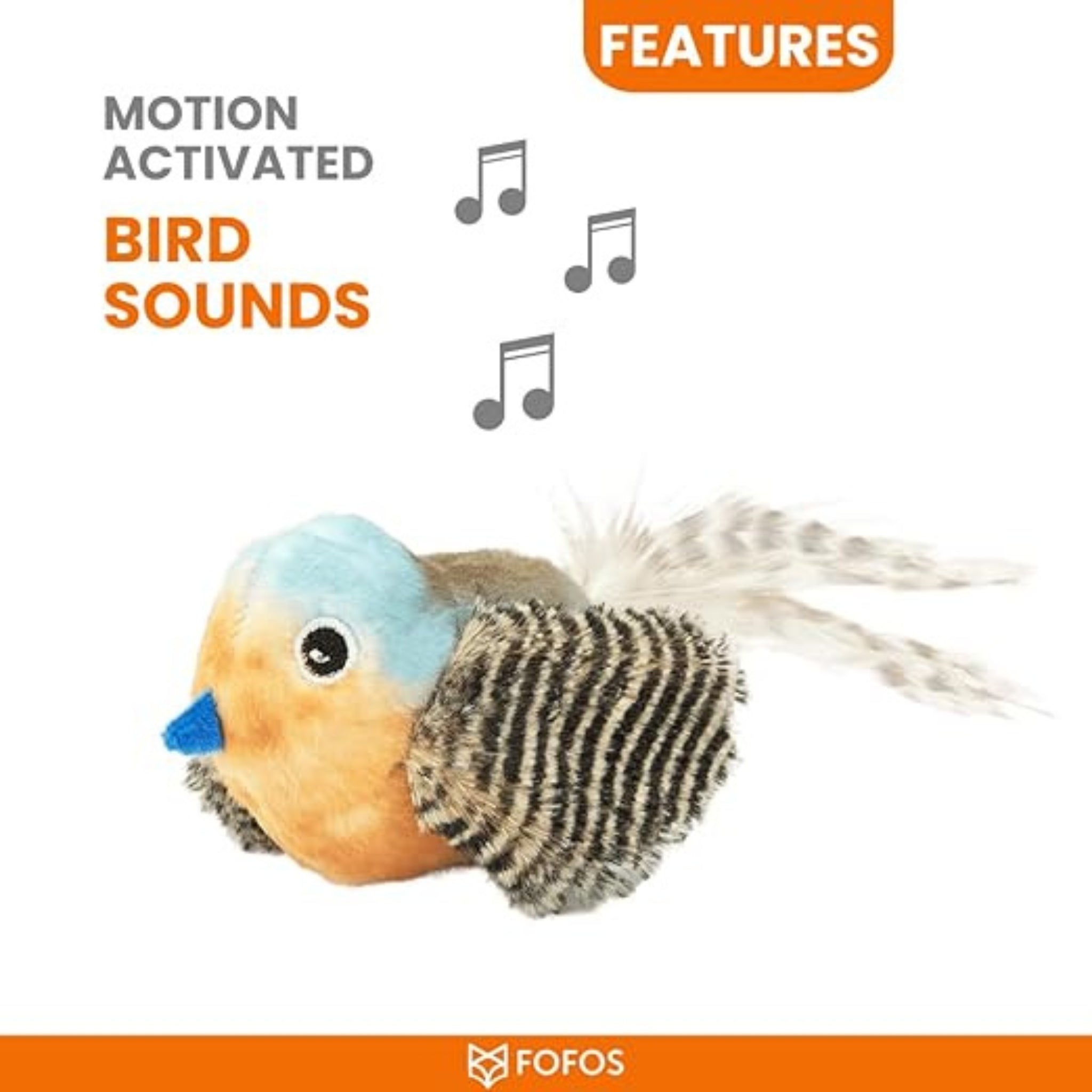 Fofos Blue Bird with Catnip Balls Cat Toy - Blue - Rufftail