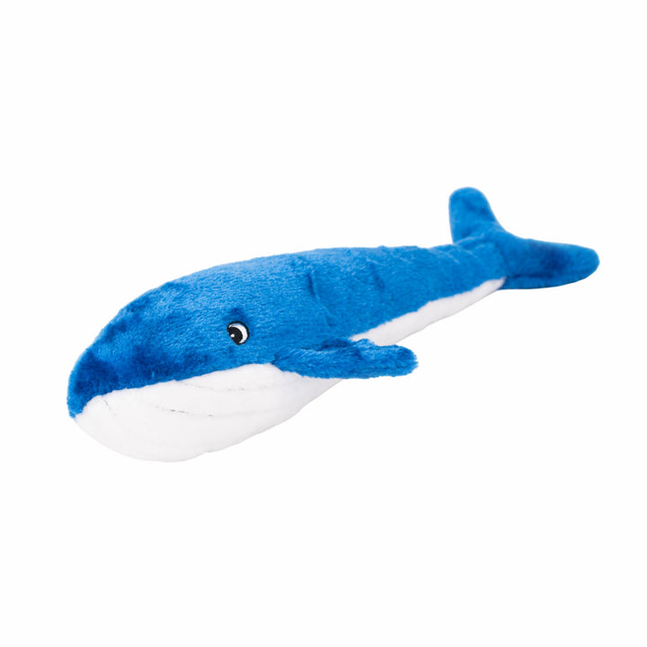 Zippy Paws Jigglerz- Blue Whale Dog Plush Toy - Rufftail Pune