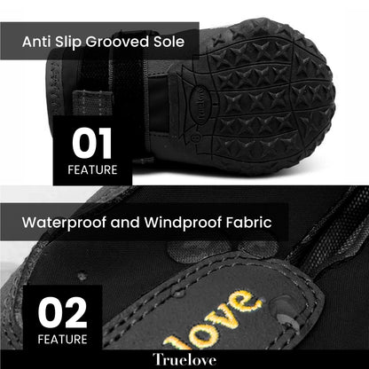 Truelove All Weather Dog Shoes - Black (Set Of 4) - Rufftail
