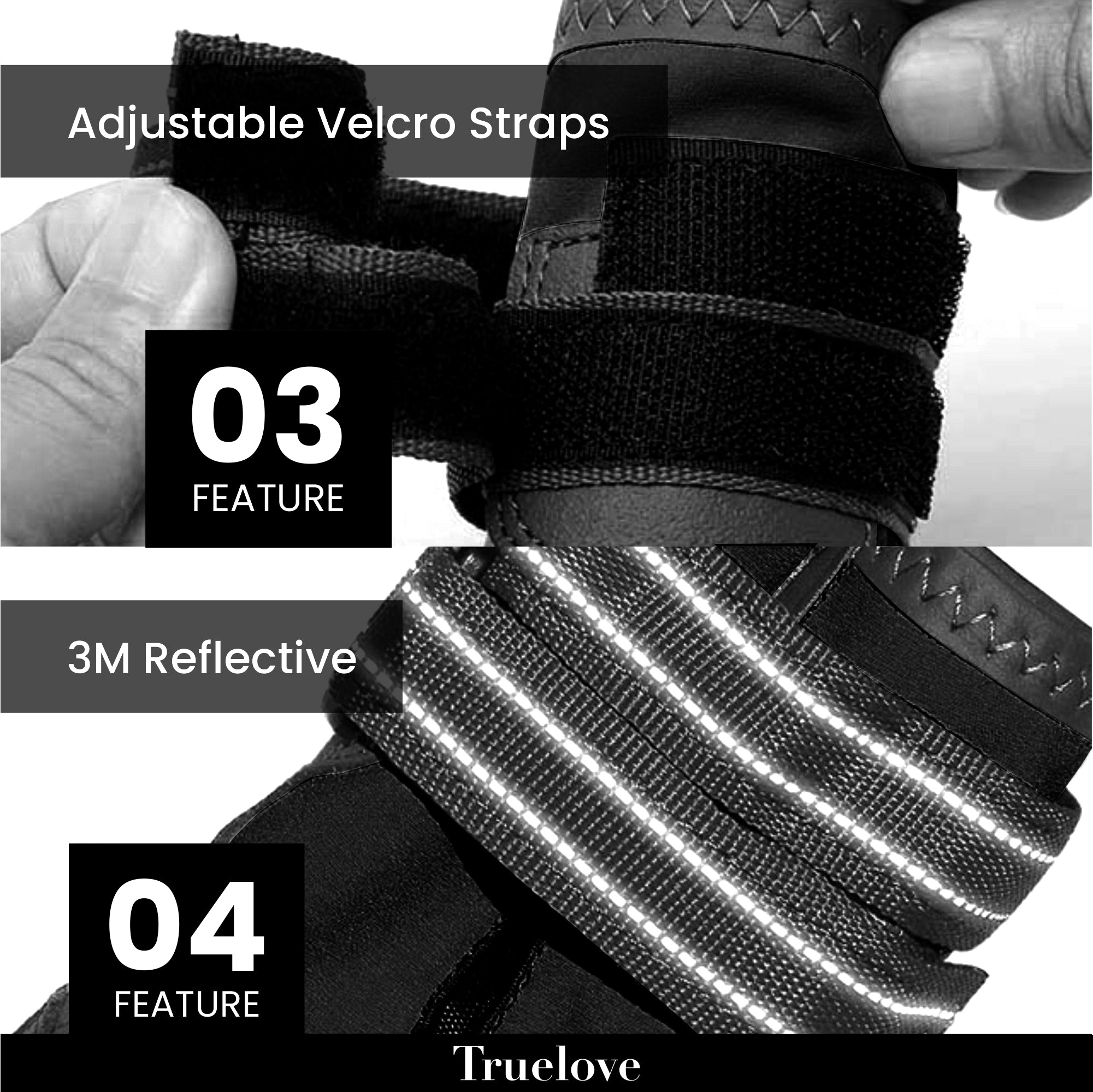 Truelove All Weather Dog Shoes - Black (Set Of 4) - Rufftail