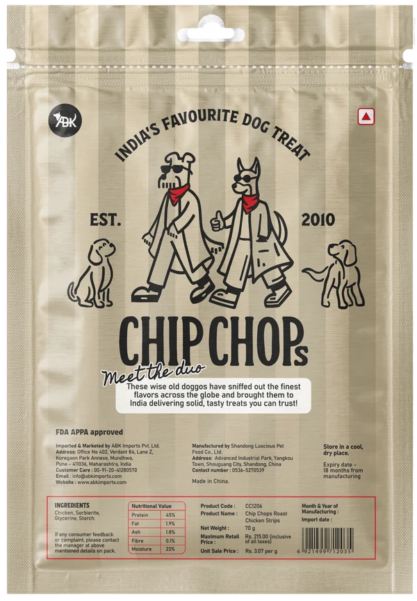 Chip Chops Roast Chicken Strips Dog Treats