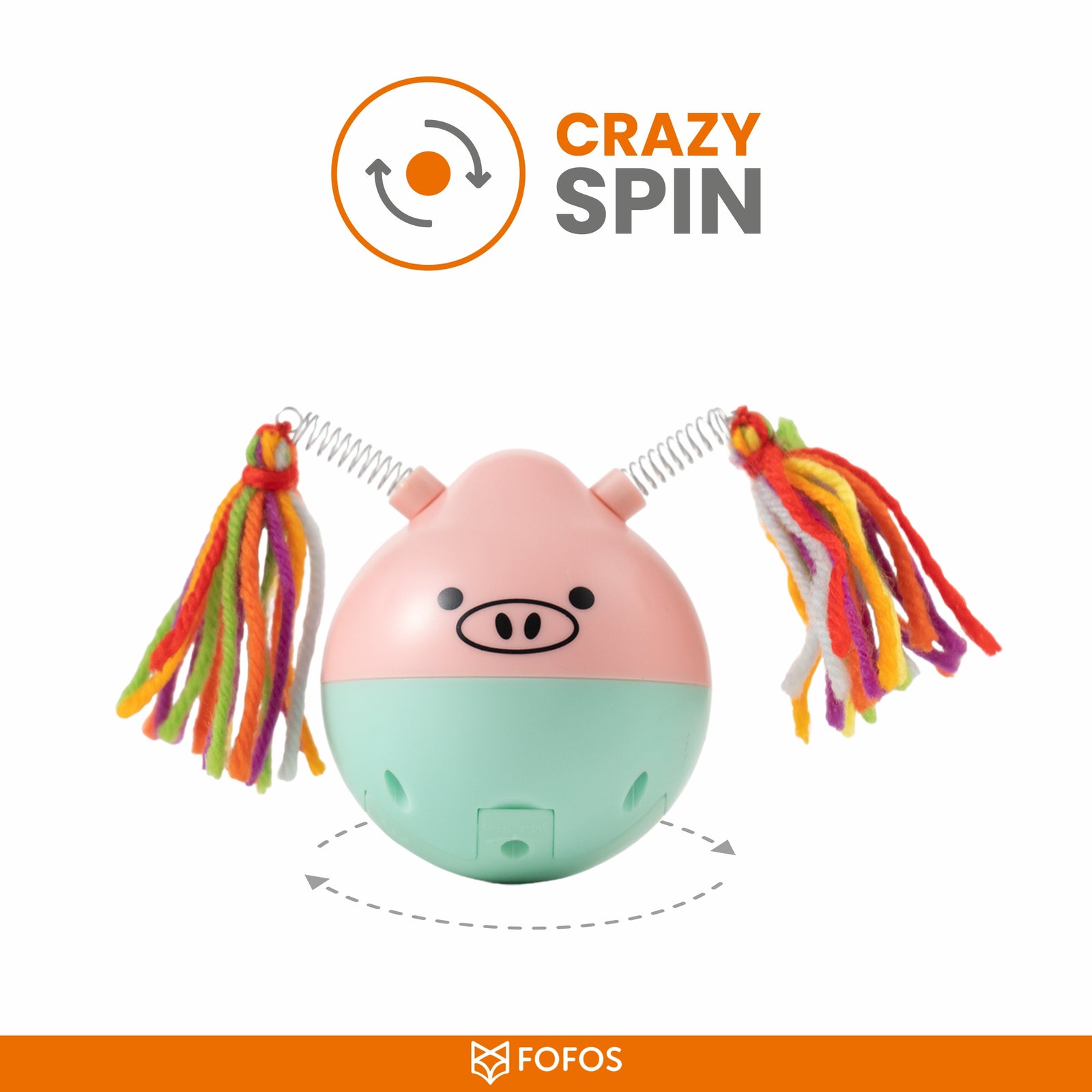 BarkButler x Fofos Electronic Cat Toys Crazy Tumbler Pig Pink Cat Toy product image 4 - Rufftail Pune